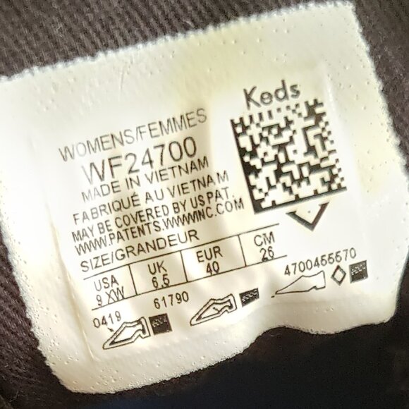 KEDS CHAMPION CANVAS SNEAKERSBLACK/BLACK| SIZE 9 XW (EXTRA WIDE) - Picture 8 of 8